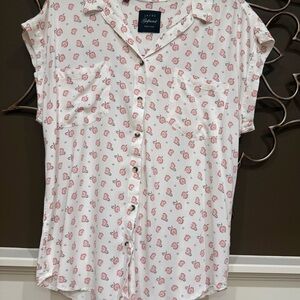 Jachs White and Red Button Down Shirt